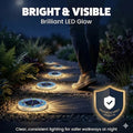 Mosaic Solar Disk Lights, Waterproof LED Outdoor In‑Ground Tabletop Lighting