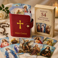 ✝🙏Catholic Faux Leather Holy Card Holder – Pocket Prayer Card Organizer with Snap Closure
