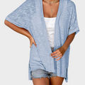 Short-sleeved casual solid coat