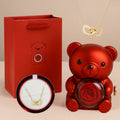 Teddy Bear-Eternal Rose - Engraved Necklace