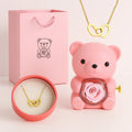 Teddy Bear-Eternal Rose - Engraved Necklace