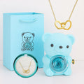 Teddy Bear-Eternal Rose - Engraved Necklace
