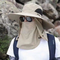 Wide Brim Sun Hat, Men's Safari Hat,  360° Sun Protection, UPF50+, Shade Hat, Insect Repellent, Mesh, Breathable, UV Protection