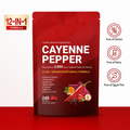 Cayenne Pepper Softgels – 12-in-1 Daily Wellness Supplement with Vitamins D3, K2 & E, Hawthorn, Beetroot & Turmeric | 240 Count