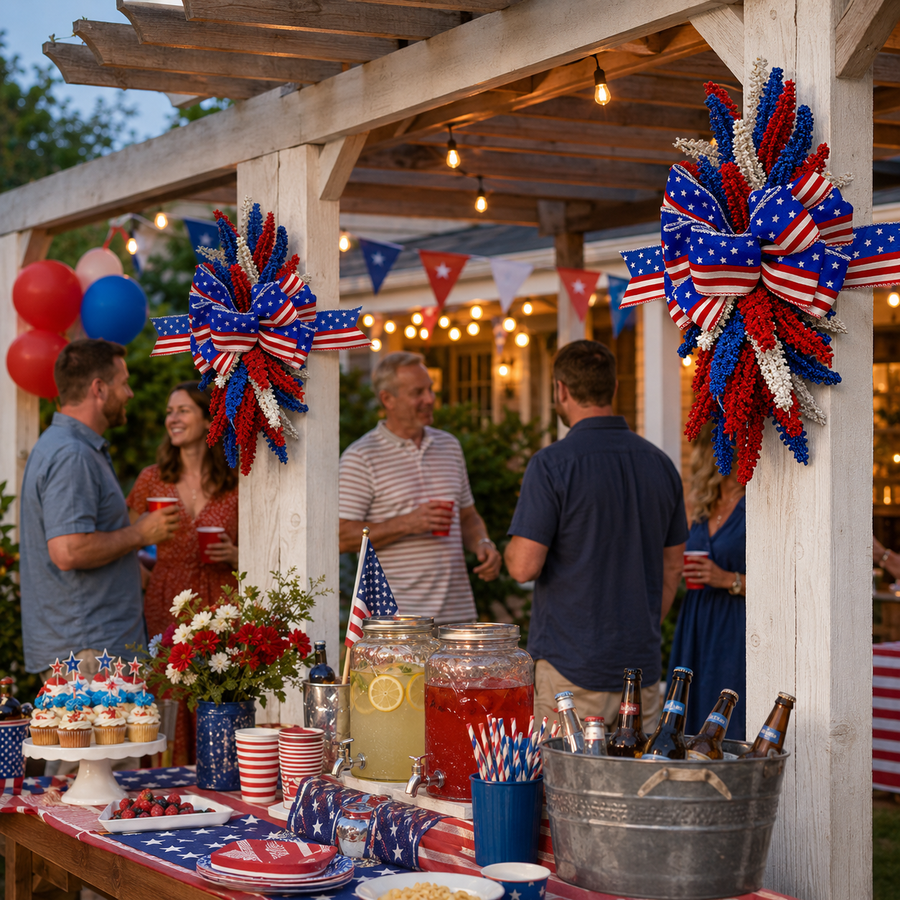Patriotic Bow Hanging Ornament for Festival Decoration