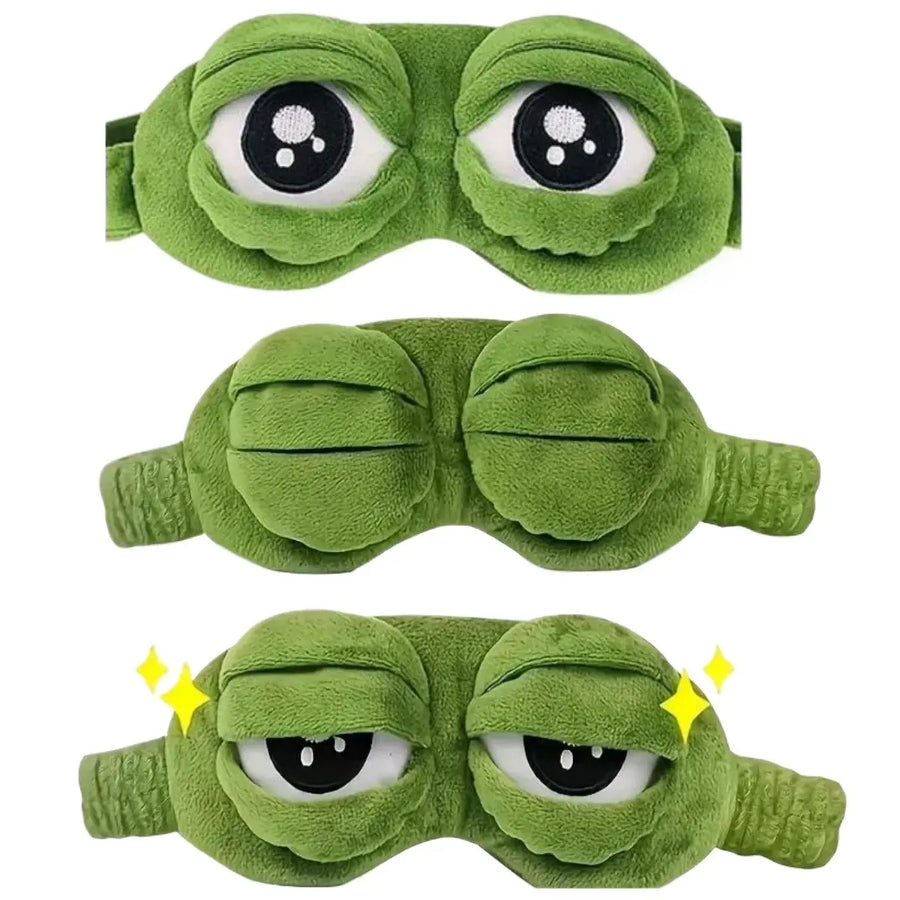 Cute 3D Cartoon Frog Eye Mask, Comfortable Light Blocking Sleep Eyeshade