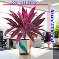 Vibrant Pink Purple Faux Boston Fern & Dragon's Blood Tree, Artificial Decorative Plants