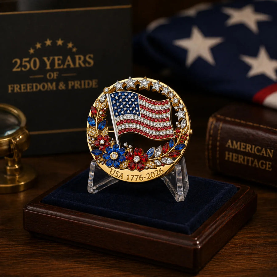 Patriotic 250th Anniversary-Inspired Brooch Pin