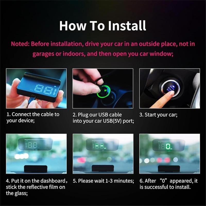 🚗 Head-Up Display Car GPS Digital Speedometer – HUD for Cars, Trucks & Motorcycles