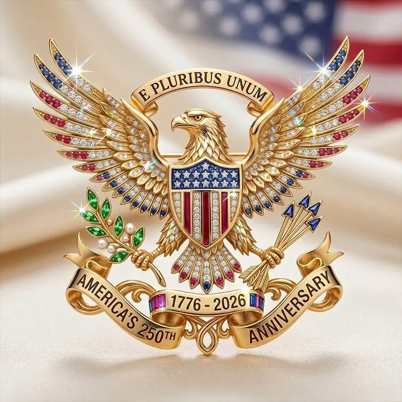 Patriotic 250th Anniversary-Inspired Brooch Pin