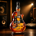 Vintage Sunburst Guitar Shaped Figurine Spirit Decanter Bottle