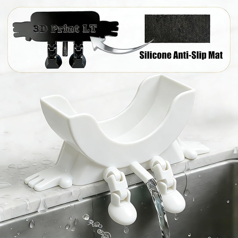 🔥🔥Cute Hanging Sponge Holder with Drainage,3D Printed Kitchen Funny Sponge Stand for Sink