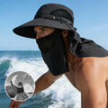 Wide Brim Sun Hat, Men's Safari Hat,  360° Sun Protection, UPF50+, Shade Hat, Insect Repellent, Mesh, Breathable, UV Protection