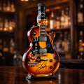 Vintage Sunburst Guitar Shaped Figurine Spirit Decanter Bottle