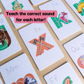 Picture Mnemonic Phonics Flashcards – Lowercase Alphabet Letter Sound Cards for Preschool & Kindergarten Reading