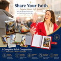✝🙏Catholic Faux Leather Holy Card Holder – Pocket Prayer Card Organizer with Snap Closure