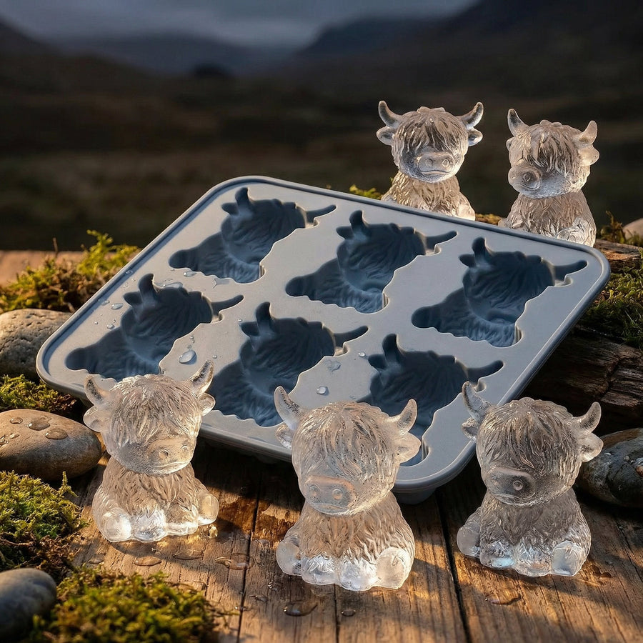 6‑Cavity Mini Highland Cow 3D Ice & Dessert Mold