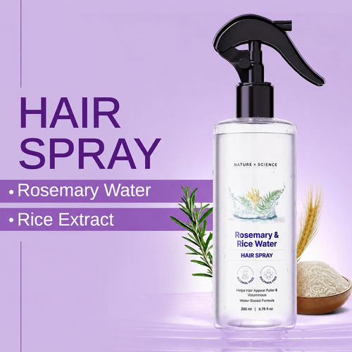 Rosemary & Rice Water Hair Spray – Lightweight Daily Hair Mist for Soft, Fresh, Healthy-Looking Hair