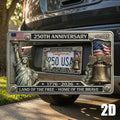 Patriotic Commemorative License Plate Frame for Vehicles
