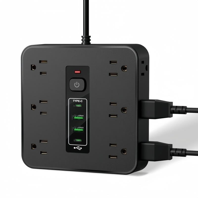 ⚡16-in-1 Power Strip with Switch & Surge Protection,ETL Listed Fireproof Power Strip