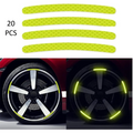 20PCS Wheel Adhesive Strips Stickers, Night Reflective Safety Decoration Strip for Car, Motocycle, Bicycle, Car Wheel Hub Reflective Sticker, Reflective Tape for Enhancing Car Wheel Safety