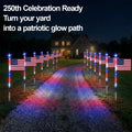 🔥Solar-Powered American Flag Path Lights, 8-pack – Celebrating The 250th Anniversary Of American Independence 🇺🇸✨