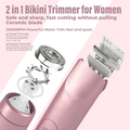 2-in-1 Waterproof Bikini & Body Trimmer for Women – Rechargeable Electric Shaver for Face, Underarms, Legs & Bikini Area