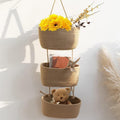 🧺Woven cotton 3-Tier Over the Door Basket, Wall-Mounted Jute Storage Organizer🔥