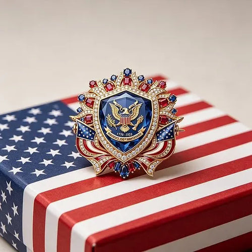Patriotic 250th Anniversary-Inspired Brooch Pin