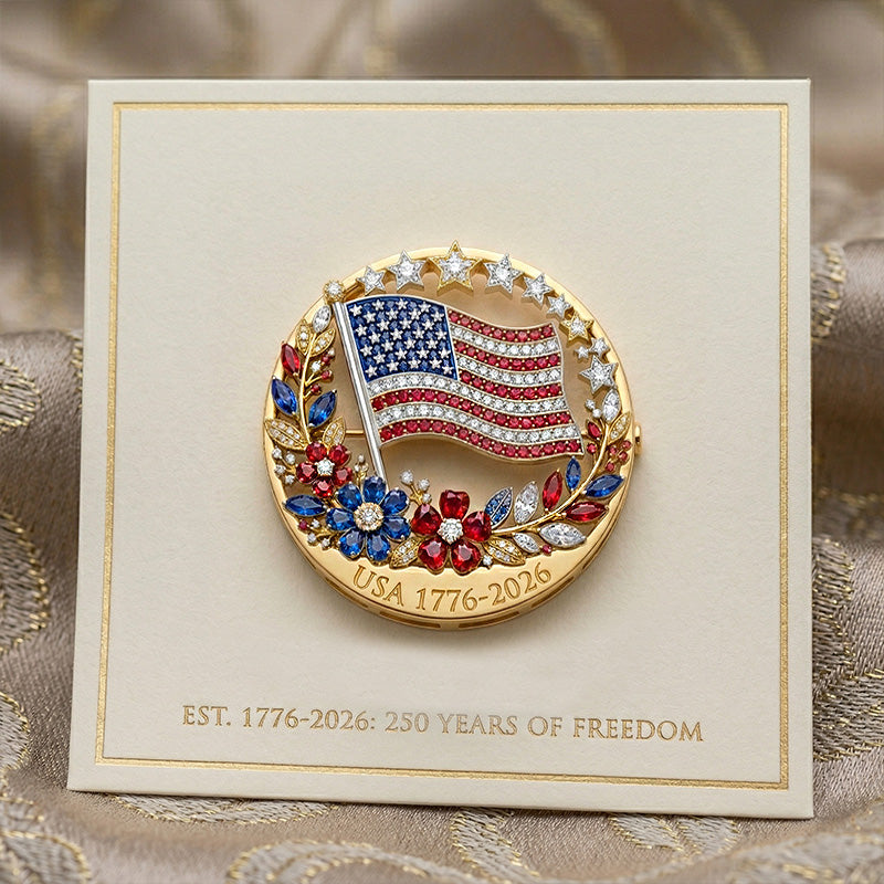 Patriotic 250th Anniversary-Inspired Brooch Pin