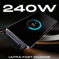 📱240W Braided Fast Charge Cable With Built-in Phone Stand