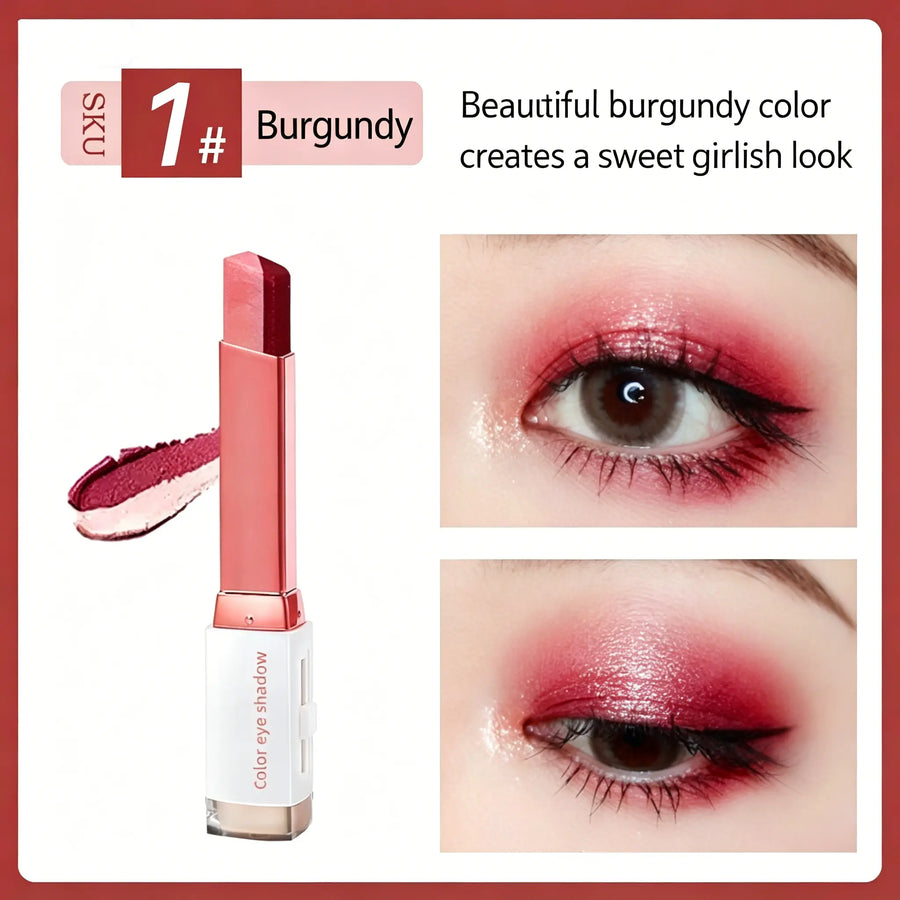 Waterproof Duochrome Shimmer Eyeshadow Stick, Long Lasting Glitter Eye Makeup