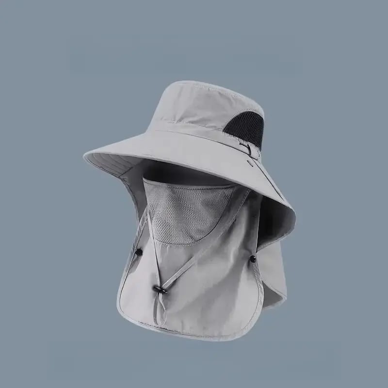 Wide Brim Sun Hat, Men's Safari Hat,  360° Sun Protection, UPF50+, Shade Hat, Insect Repellent, Mesh, Breathable, UV Protection