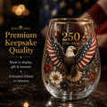 🦅Patriotic Eagle 250th Anniversary-Inspired Glass Tumbler