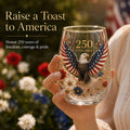 🦅Patriotic Eagle 250th Anniversary-Inspired Glass Tumbler