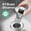 Pop-Up Bathroom Sink Drain Stopper with Hair Catcher