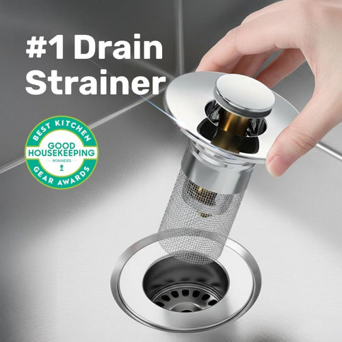Pop-Up Bathroom Sink Drain Stopper with Hair Catcher