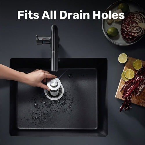 Pop-Up Bathroom Sink Drain Stopper with Hair Catcher