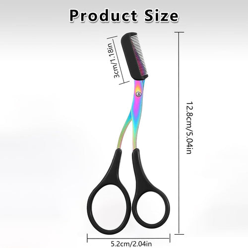 Eyebrow Trimmer Scissor, 2-in-1 Professional Eyebrow Scissor with Comb, Stainless Steel Precision Eyebrow Cutter