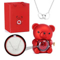 Teddy Bear-Eternal Rose - Engraved Necklace