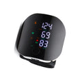 Rechargeable touchscreen wrist blood pressure monitor