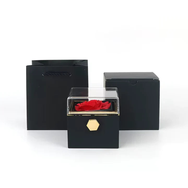 Eternal Rose Box-With Engraved Necklace