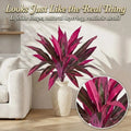 Vibrant Pink Purple Faux Boston Fern & Dragon's Blood Tree, Artificial Decorative Plants
