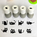 Cat Pattern Stamp, Round Self-inking Stamp