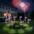 🔥Solar-Powered American Flag Path Lights, 8-pack – Celebrating The 250th Anniversary Of American Independence 🇺🇸✨