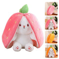 Cute Strawberry Bunny Plush Toy Soft Kawaii Stuffed Animal Gift for Kids Girls Hug Pillow Bed Decoration Birthday Present Furry Friends Plush Doll Animal Gift for Kids