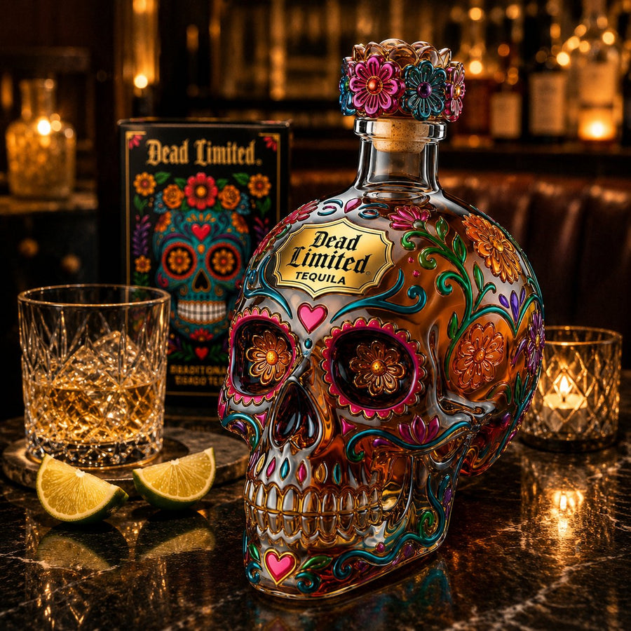 Day of the Dead Decorative Tequila Bottle