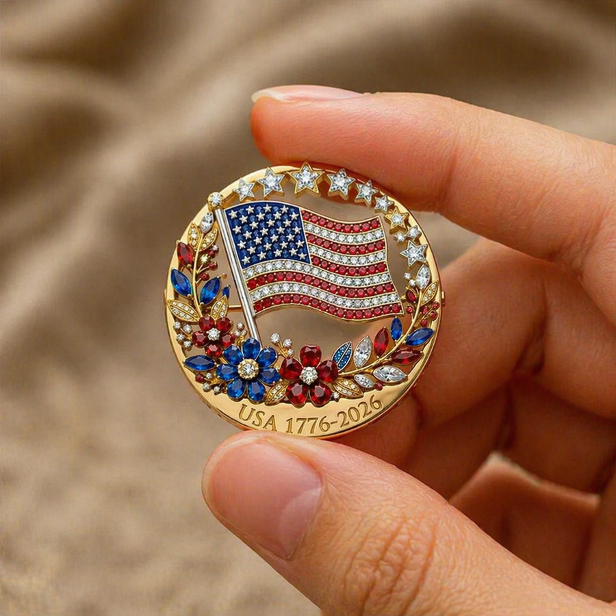 Patriotic 250th Anniversary-Inspired Brooch Pin