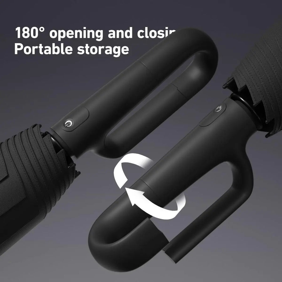 Portable Automatic Folding Umbrella, Windproof Waterproof with Loop Buckle