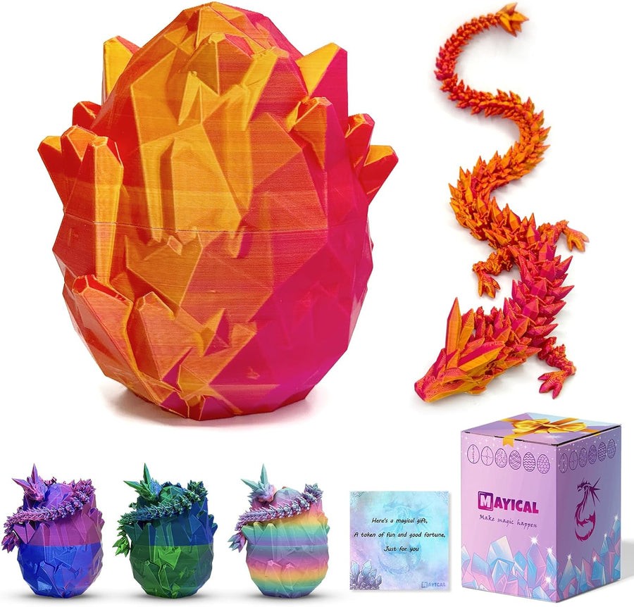 3D Printed Dragon Egg, Easter Eggs Mythical Dragon Eggs with Dragon Inside